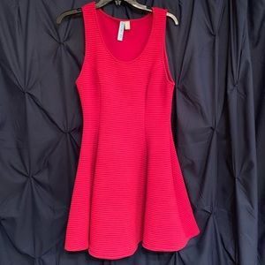 Fun, Flirty, Red Ribbed Dress